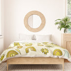 doodle daydreams sunshine and good vibes // retro art by surfy birdy Duvet Cover Gallery Image 3