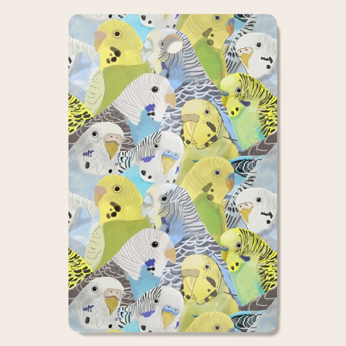 Budgie Parakeets Cutting Board Gallery Image 1