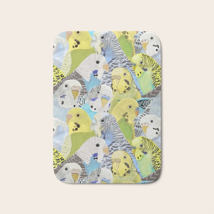 Budgie Parakeets Bath Mat Gallery Image 1