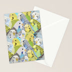 Budgie Parakeets Stationery Card Gallery Image 2