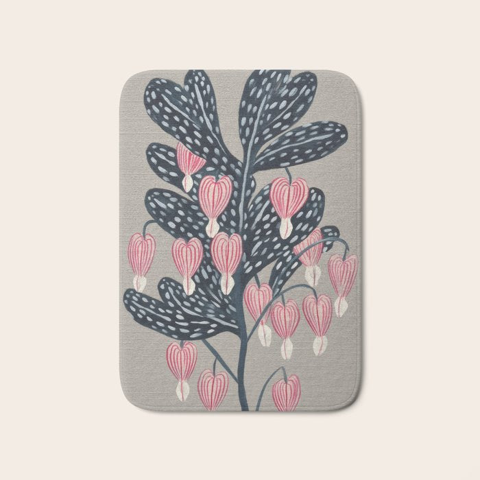 Bleeding Heart Flower Drawing Bath Mat Gallery Image 1