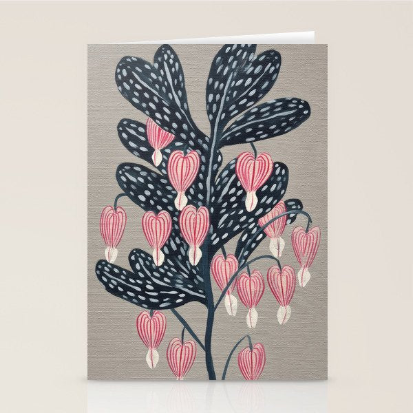 Bleeding Heart Flower Drawing Stationery Card Gallery Image 2
