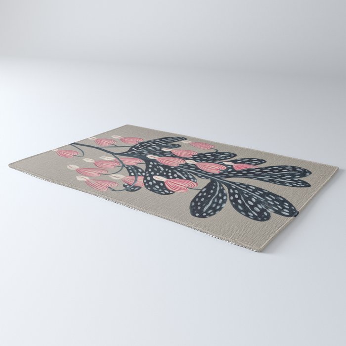 Bleeding Heart Flower Drawing Rug Gallery Image 3