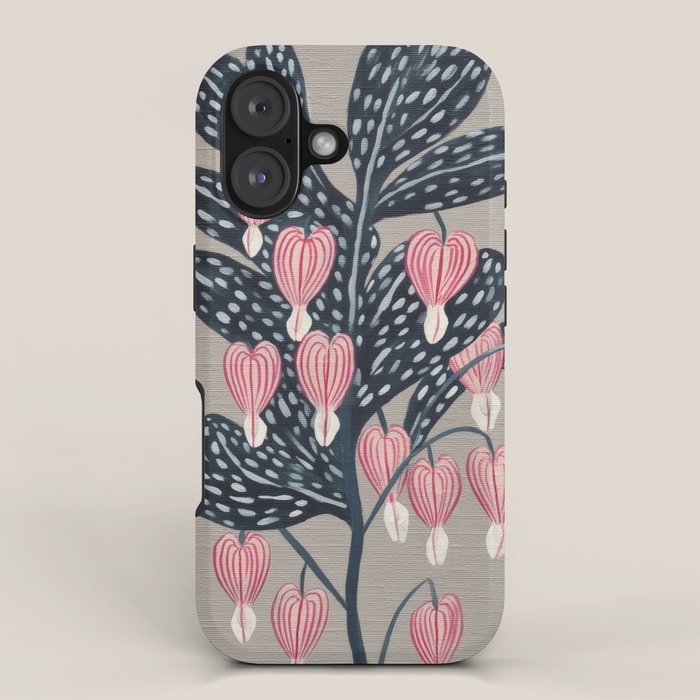 Bleeding Heart Flower Drawing iPhone Case Gallery Image 1