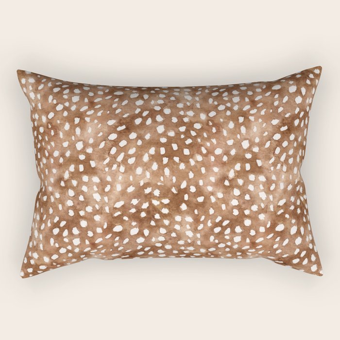 Watercolor Fawn Spots, Animal Print, Vintage Spring Rectangular Pillow Gallery Image 1