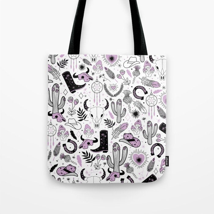 Wild West Cowboy Cowgirl Horse Ranch Pattern #cowboypattern Tote Bag Gallery Image 1