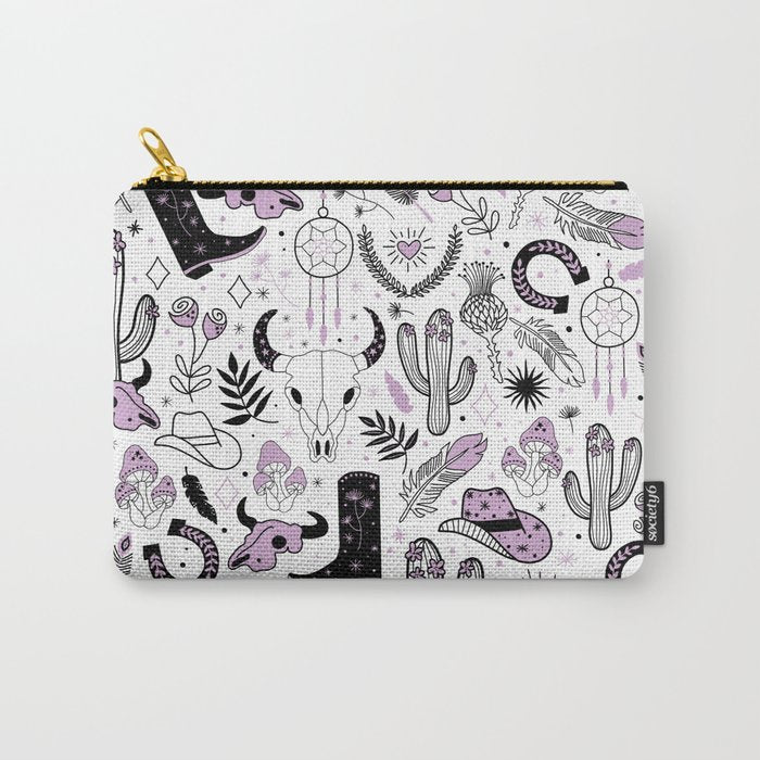 Wild West Cowboy Cowgirl Horse Ranch Pattern #cowboypattern Carry All Pouch Gallery Image 1