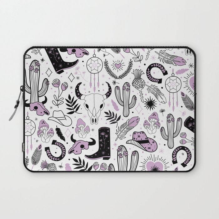 Wild West Cowboy Cowgirl Horse Ranch Pattern #cowboypattern Laptop Sleeve Gallery Image 1