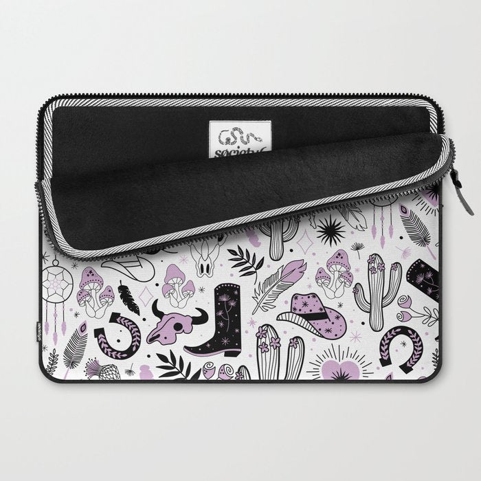 Wild West Cowboy Cowgirl Horse Ranch Pattern #cowboypattern Laptop Sleeve Gallery Image 2