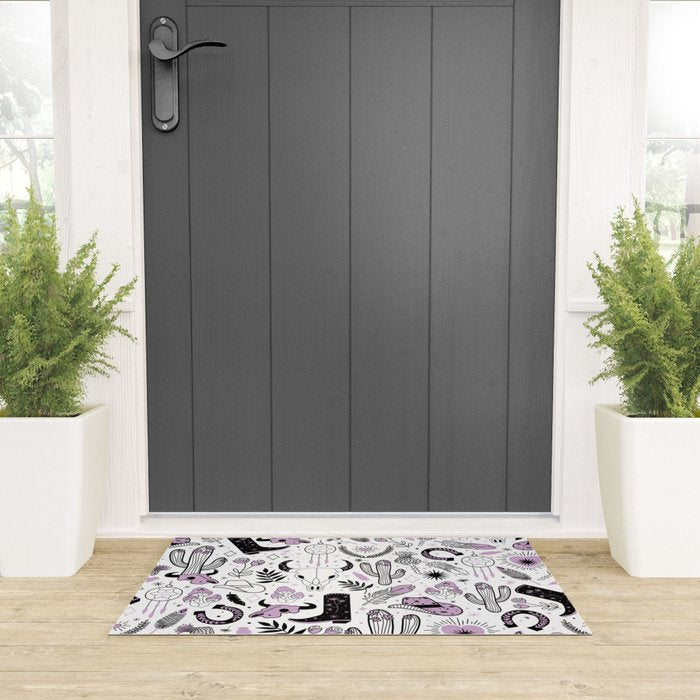 Wild West Cowboy Cowgirl Horse Ranch Pattern #cowboypattern Welcome Mat Gallery Image 3