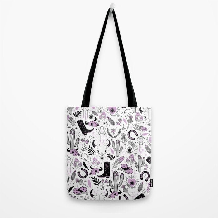 Wild West Cowboy Cowgirl Horse Ranch Pattern #cowboypattern Tote Bag Gallery Image 2