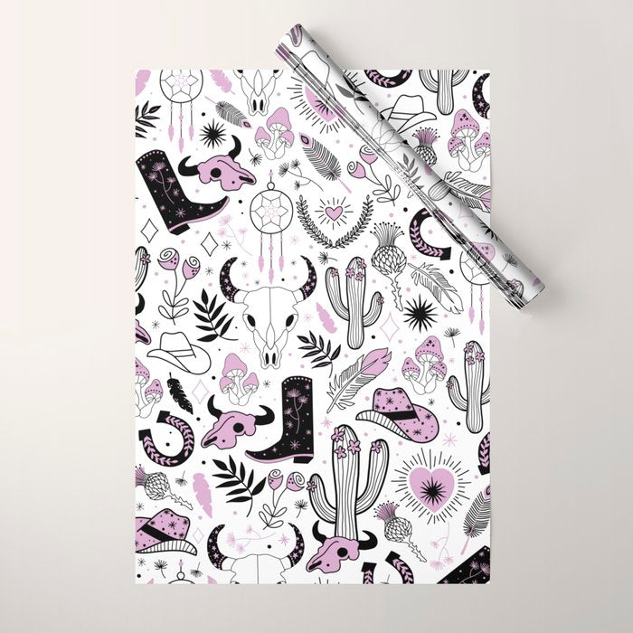 Wild West Cowboy Cowgirl Horse Ranch Pattern #cowboypattern Wrapping Paper Gallery Image 1