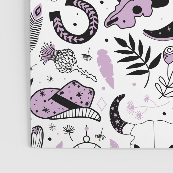 Wild West Cowboy Cowgirl Horse Ranch Pattern #cowboypattern Poster Gallery Image 3