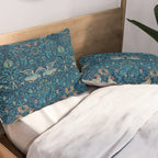 William Morris Blue Birds Vintage Pattern Pillow Sham Gallery Image 2