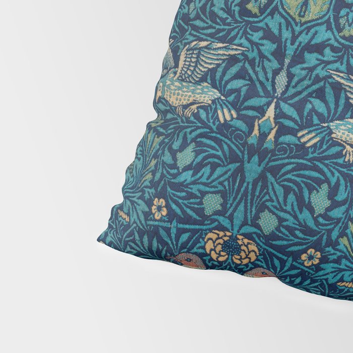 William Morris Blue Birds Vintage Pattern Pillow Sham Gallery Image 4