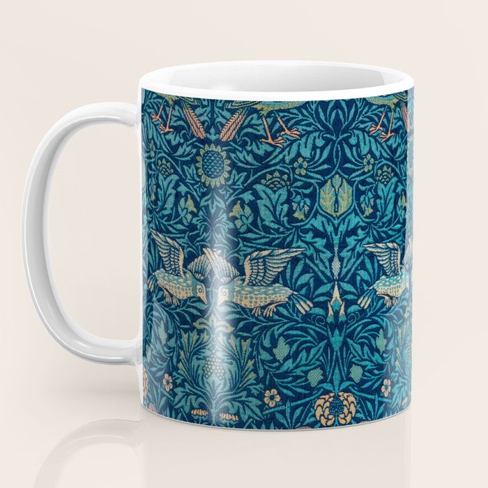 William Morris Blue Birds Vintage Pattern Coffee Mug Gallery Image 3