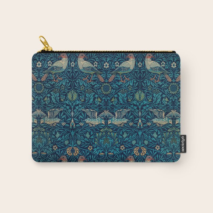 William Morris Blue Birds Vintage Pattern Carry All Pouch Gallery Image 1