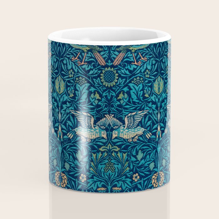 William Morris Blue Birds Vintage Pattern Coffee Mug Gallery Image 4