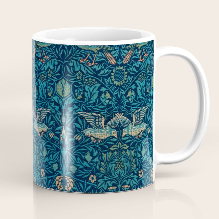 William Morris Blue Birds Vintage Pattern Coffee Mug Gallery Image 1