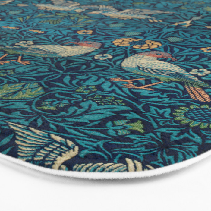 William Morris Blue Birds Vintage Pattern Bath Mat Gallery Image 3
