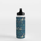 William Morris Blue Birds Vintage Pattern Water Bottle Gallery Image 3