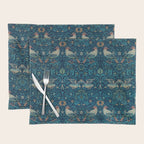 William Morris Blue Birds Vintage Pattern Placemat Gallery Image 1