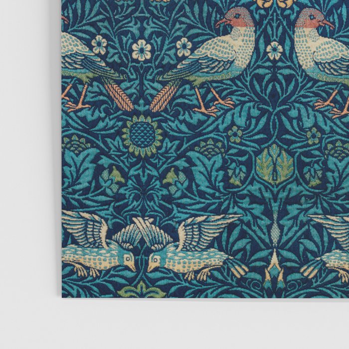 William Morris Blue Birds Vintage Pattern Poster Gallery Image 3