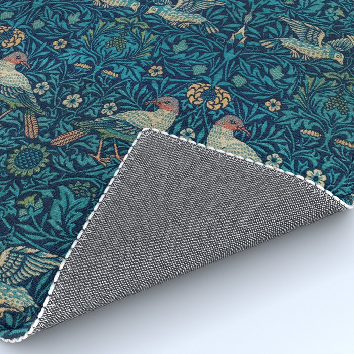 William Morris Blue Birds Vintage Pattern Rug Gallery Image 4