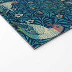 William Morris Blue Birds Vintage Pattern Welcome Mat Gallery Image 2