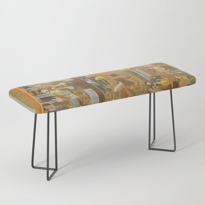 Lovers and beloveds: A composite of scenes from Persian, Urdu, and Sanskrit literature Bench Gallery Image 1