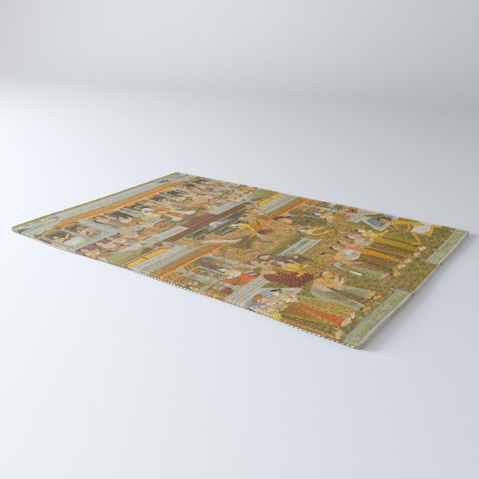 Lovers and beloveds: A composite of scenes from Persian, Urdu, and Sanskrit literature Rug Gallery Image 3
