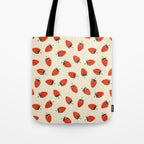Sweet Strawberries - Red, Black, Cream, and White Tote Bag Gallery Image 1