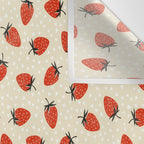 Sweet Strawberries - Red, Black, Cream, and White Wall Tapestry Gallery Image 3