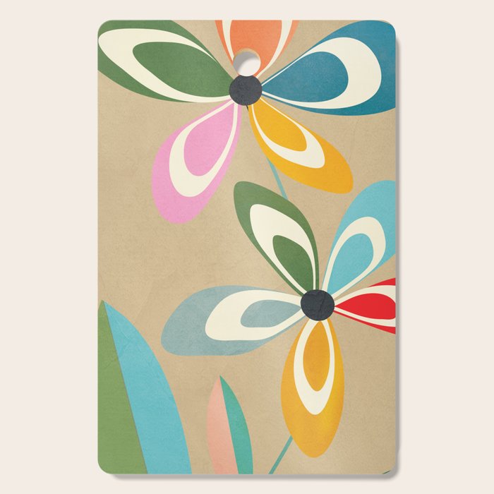 Mid-Century Abstract Flowers 04 Cutting Board Gallery Image 1