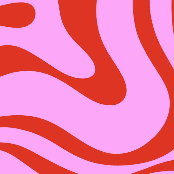 Modern Retro Liquid Swirl Abstract Pattern Square Red and Pink Coffee Mug Gallery Image 2