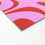 Modern Retro Liquid Swirl Abstract Pattern Square Red and Pink Welcome Mat Gallery Image 2