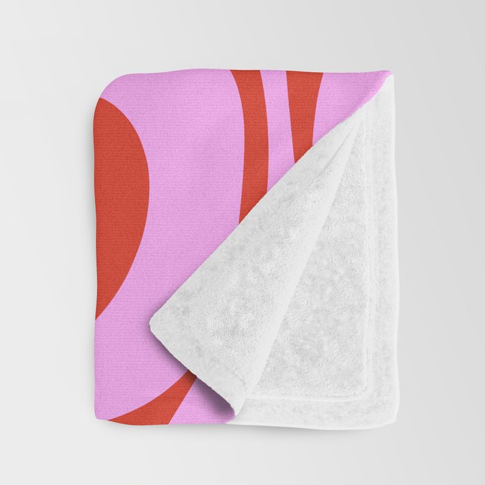 Modern Retro Liquid Swirl Abstract Pattern Square Red and Pink Throw Blanket Gallery Image 3
