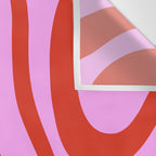 Modern Retro Liquid Swirl Abstract Pattern Square Red and Pink Wall Tapestry Gallery Image 3
