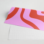 Modern Retro Liquid Swirl Abstract Pattern Square Red and Pink Wrapping Paper Gallery Image 2
