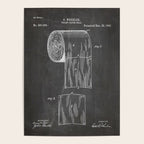 Toilet Paper Patent - Bathroom Art - Black Chalkboard Poster Gallery Image 4