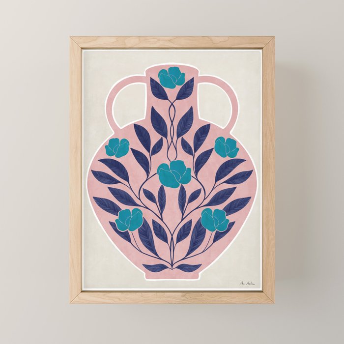 Vase of roses Mini Art Print Gallery Image 1