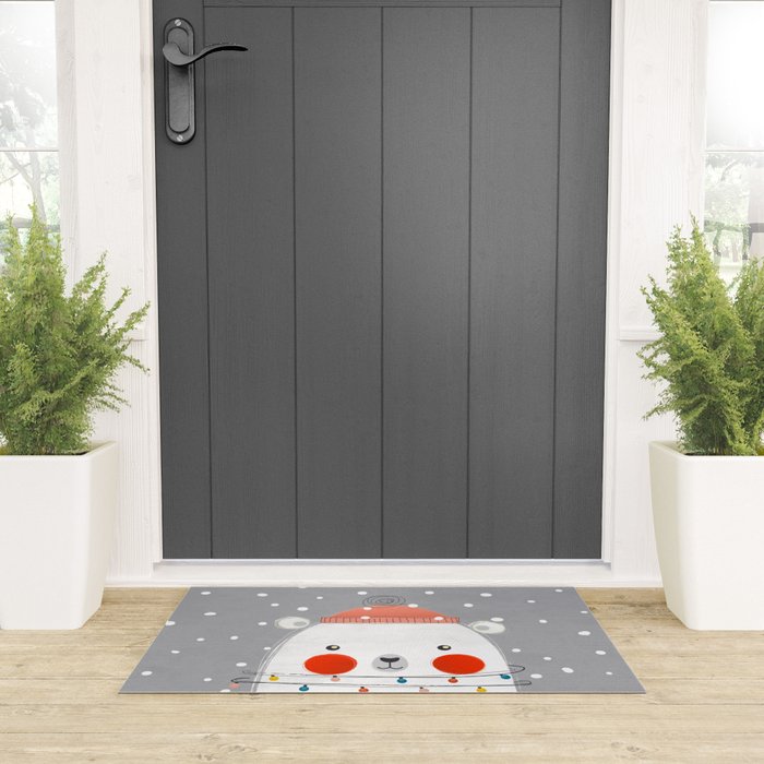 Christmas Polar Bear Welcome Mat Gallery Image 3
