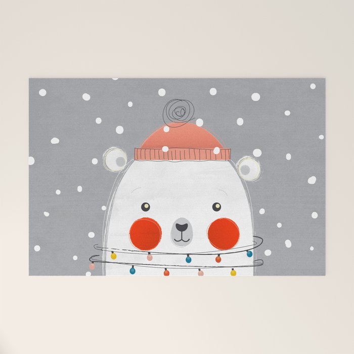 Christmas Polar Bear Welcome Mat Gallery Image 1