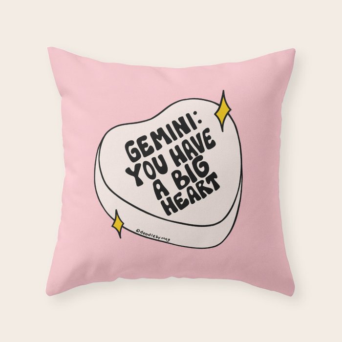 Gemini Conversation Heart Throw Pillow Gallery Image 6
