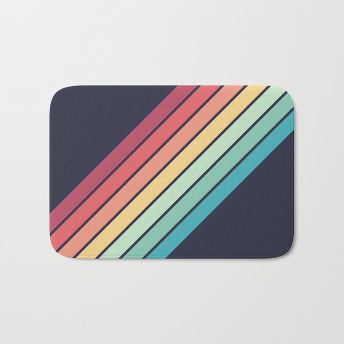 Lembona - Classic 70s Vintage Style Retro Summer Stripes Bath Mat Gallery Image 1