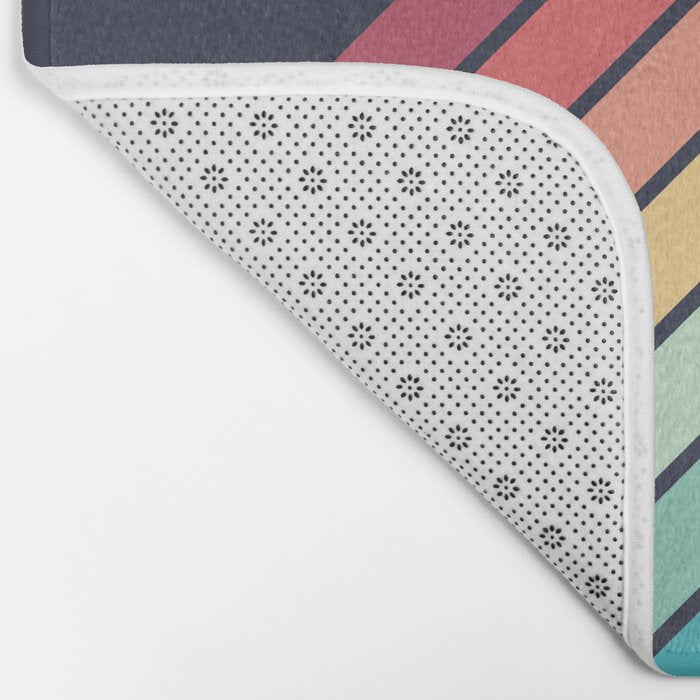 Lembona - Classic 70s Vintage Style Retro Summer Stripes Bath Mat Gallery Image 2
