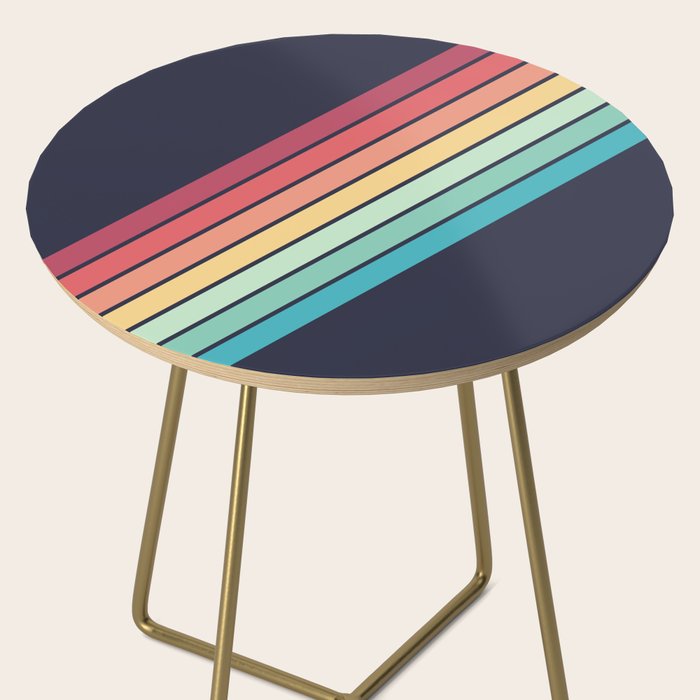Lembona - Classic 70s Vintage Style Retro Summer Stripes Side Table Gallery Image 2