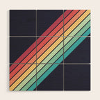 Lembona - Classic 70s Vintage Style Retro Summer Stripes Wood Wall Art Gallery Image 1