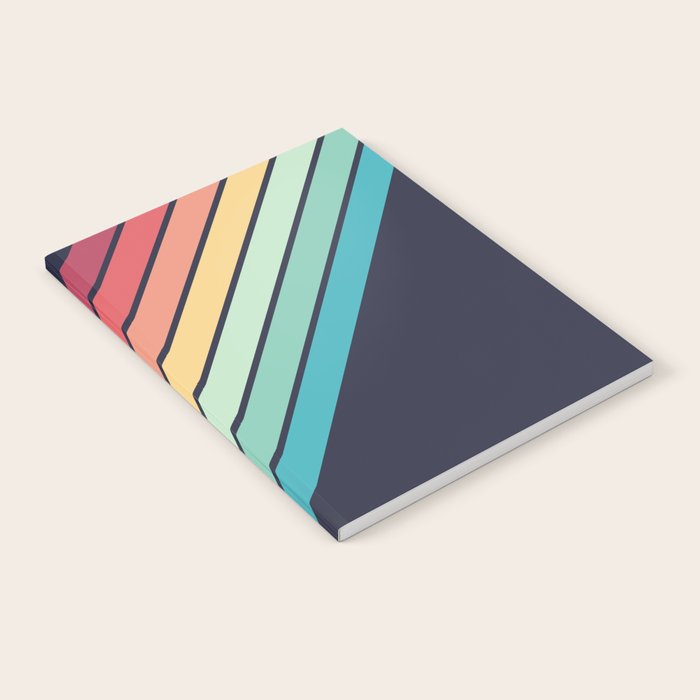 Lembona - Classic 70s Vintage Style Retro Summer Stripes Notebook Gallery Image 1