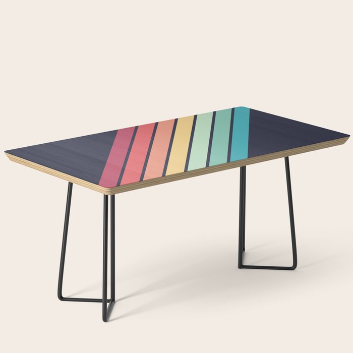 Lembona - Classic 70s Vintage Style Retro Summer Stripes Coffee Table Gallery Image 1